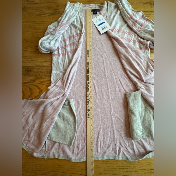 ByDesign Women’s Size XL Pink &‎ White Knit Cardigan NWT sold as is see photo - Picture 8 of 9